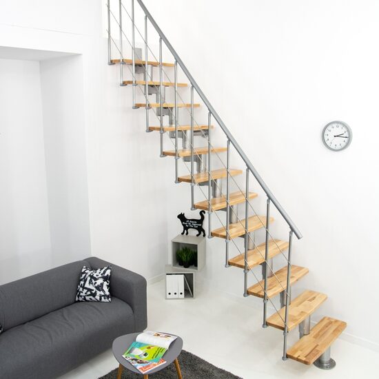 Modultrappa Comfort Top Minka – Grå / Bok